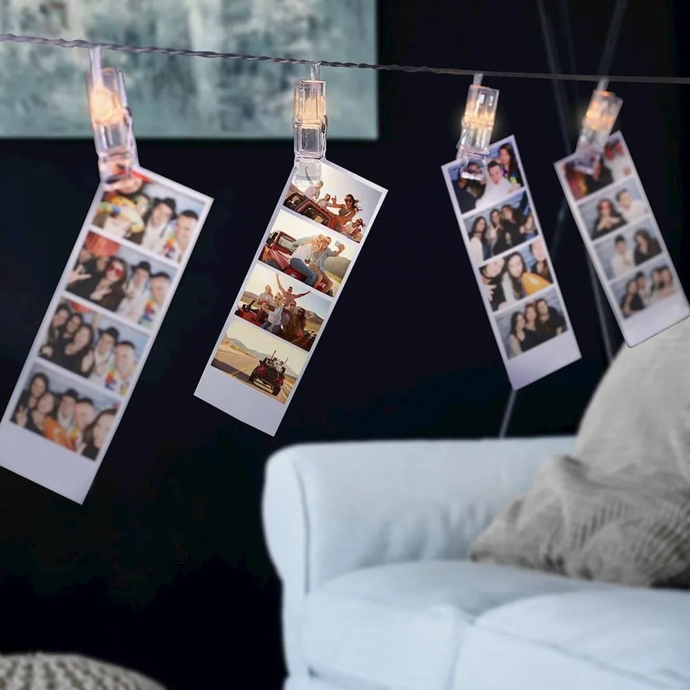 Lights átlátszó csipesz alakú LED fényfüzér, 40 izzós, hosszúság 6,35 m - DecoKing