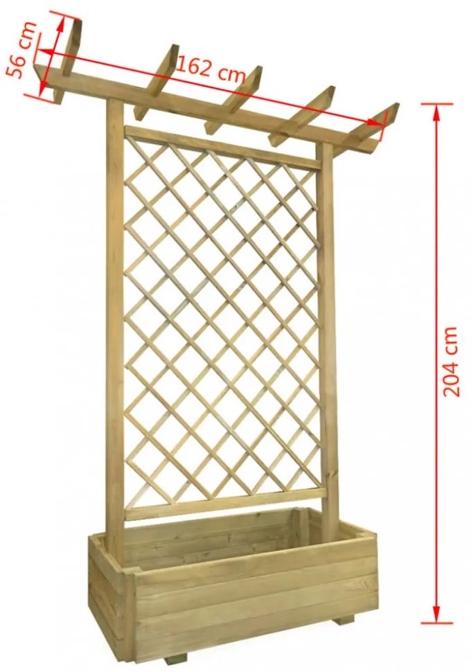 fa virágtartó pergola 162 x 56 x 204 cm