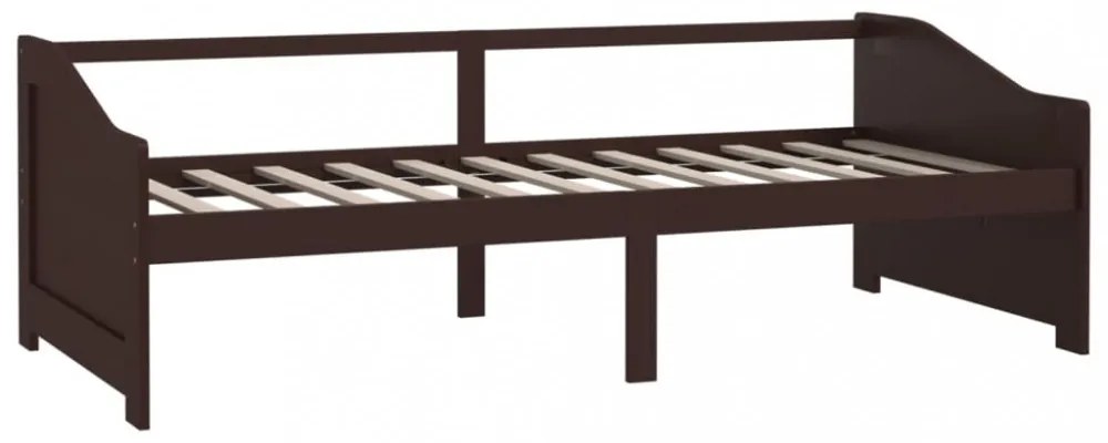 sötétbarna 3 személyes tömör fenyőfa kanapéágy 90 x 200 cm