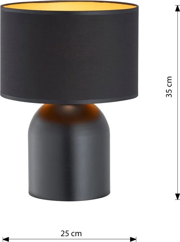 Emibig modern asztali lámpa aspen fekete arany emi1323/ln1