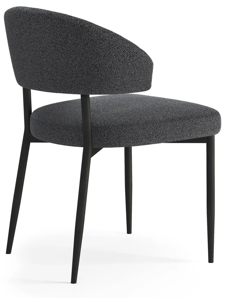 MAZZONI EXPORT IRIS Antracitszürke [Sötétszürke] (Monza 130 szövet) - MODERN LOFT BOUCLÉ KÁRPITOZOTT SZÉK NAPPALIBA/ÉTKEZŐBE