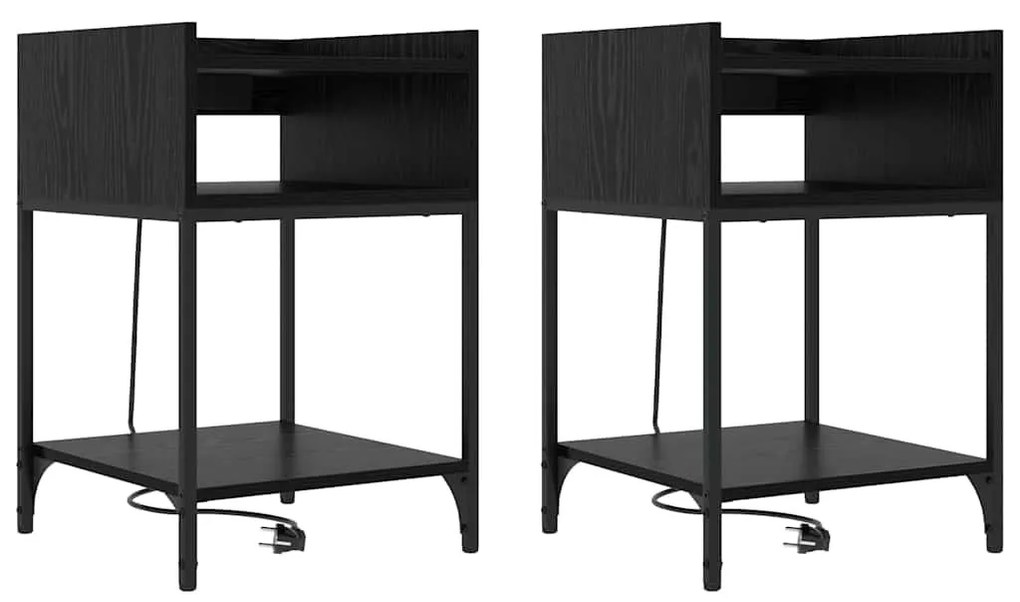 Éjjeli Szekrények 2 pcs Musta tammi 40 x 40 x 61 cm Faanyag