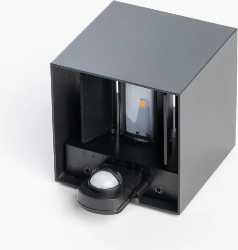 BRILAGI - CUBE LED kültéri fali lámpatest érzékelővel LED/6W/230V fekete IP65