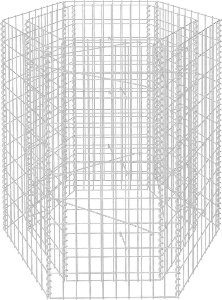 vidaXL hatszögletű gabion magaságyás 100 x 90 x 100 cm