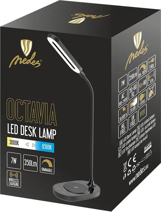 LED lámpa OCTAVIA 7W dimmelhető, vezeték nélküli töltés - DL4301/B