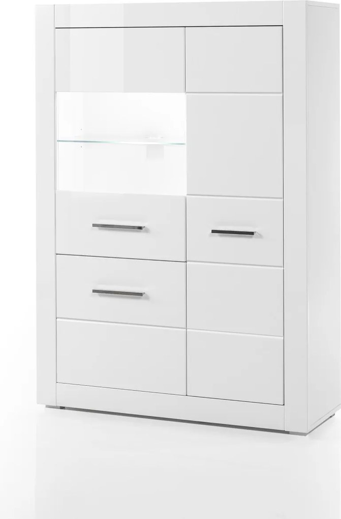 Bianco széles vitrin fényes fehér
