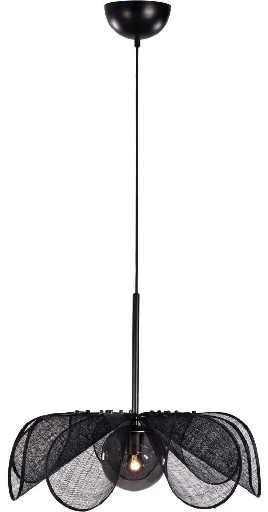 Markslöjd 108660 - Csillár zsinóron STYRKA 1xE27/40W/230V átm. 63 cm fekete