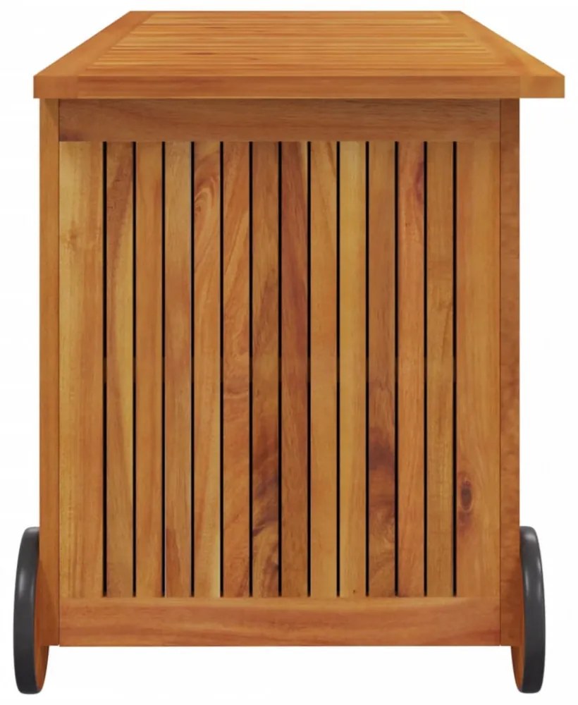 tömör akácfa kerti tárolóláda kerekekkel 113 x 50 x 58 cm