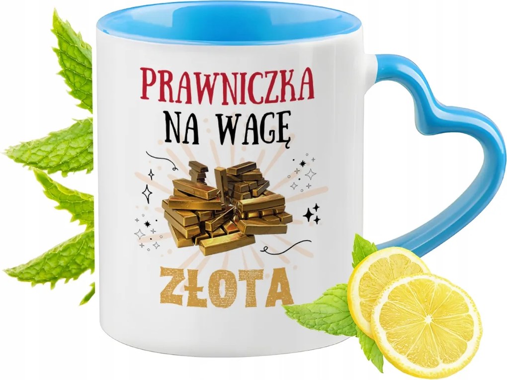 Ügyvédnőnek Kék Bögre Szív Alakú Füllel Ajándék