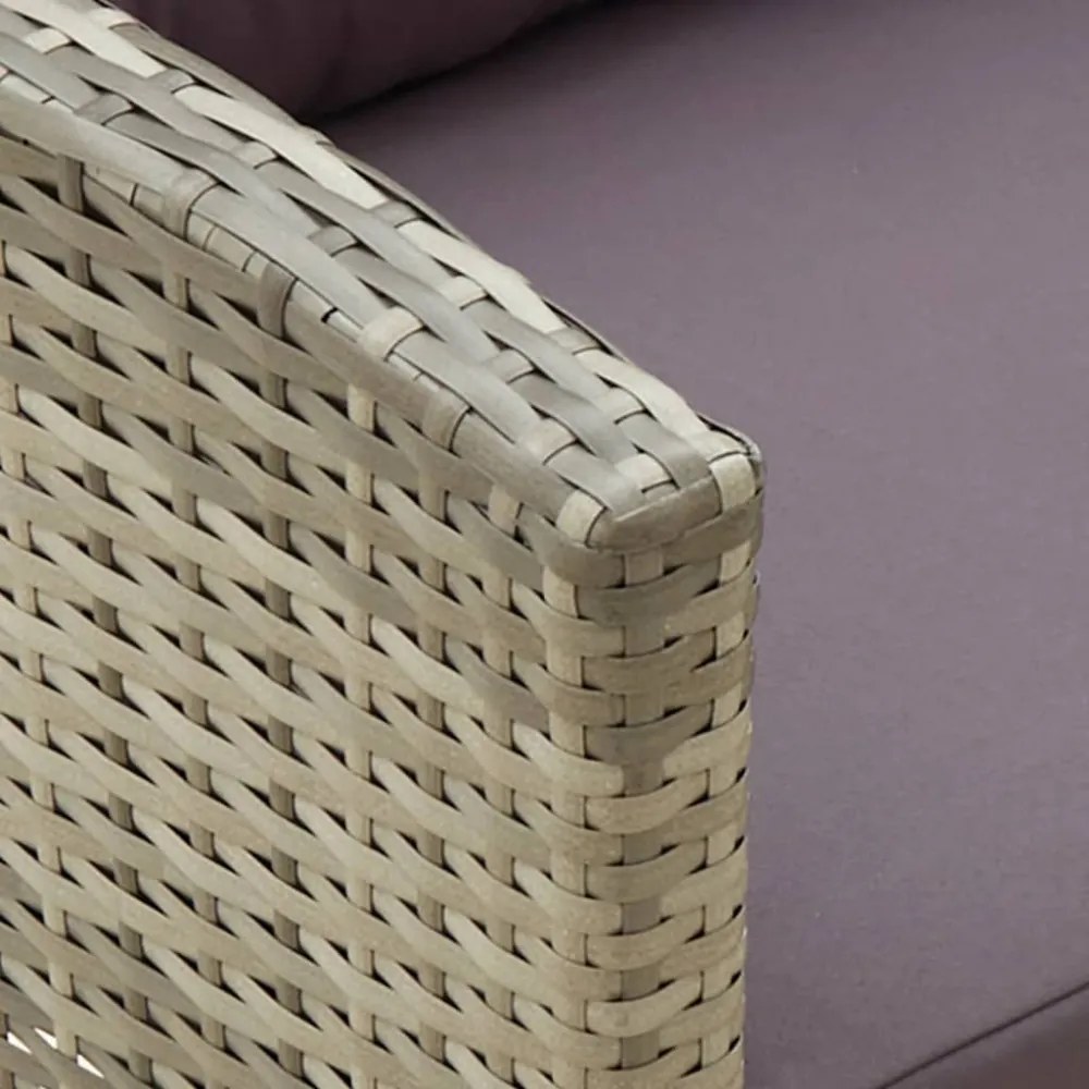szürke polyrattan kerti szék párnákkal