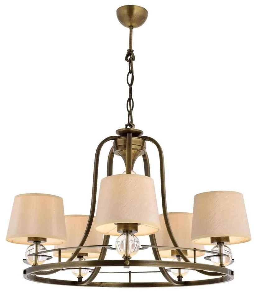 NARA láncos csillár 5xE27/40W/230V sárgaréz