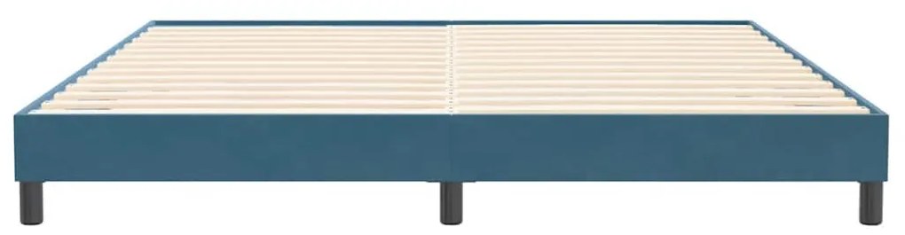 sötétkék bársony ágykeret matrac nélkül 200x210 cm