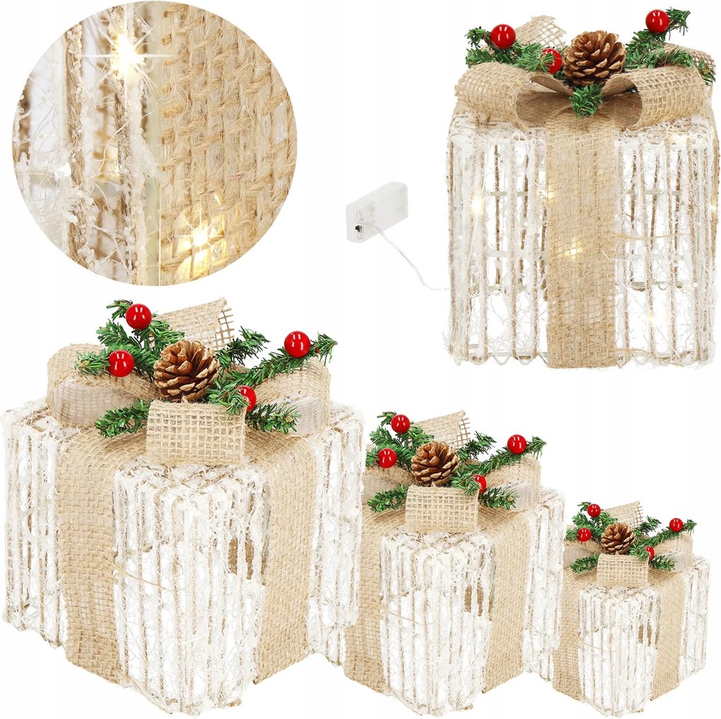 Ajándék Led Szett Világító Doboz Karácsonyi Dekoráció