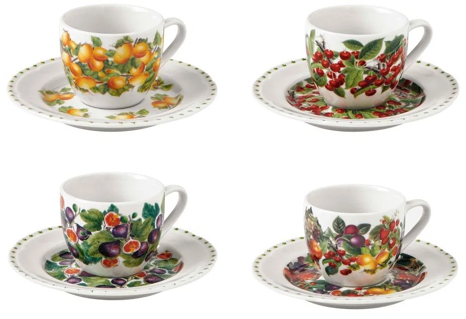 Le Primizie 4 db porcelán csésze alátéttel - Brandani
