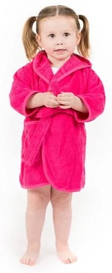 Sötét rózsaszín pamut gyerek fürdőköpeny, méret 0-12 hónapos korig - Tiseco Home Studio