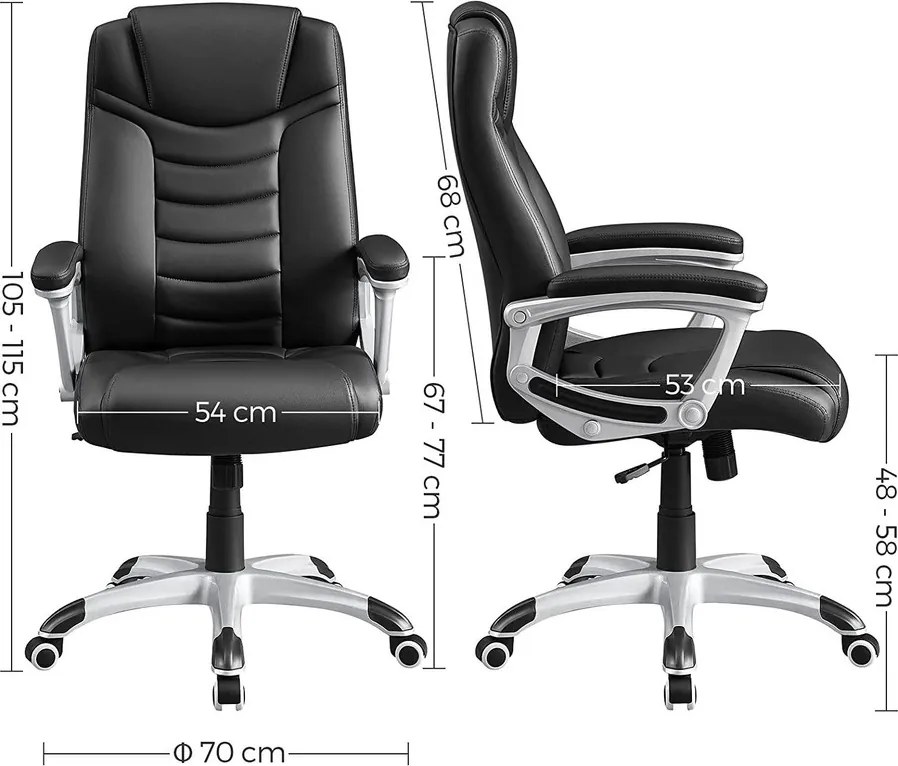 Songmics Ergonomikus irodai szék, állítható magasságú forgószék