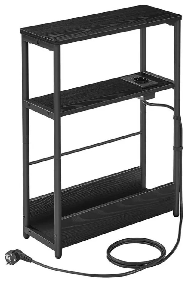 Kisasztal beépített konnektorral és USB-portokkal ROD fekete