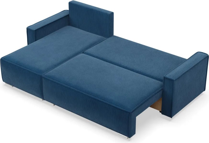 Lucca sarokkanapé, kordbársony, univerzális oldal, kék