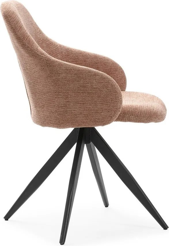 Világosbarna kárpitozott karfás étkezőfotel szett 2 db-os Tamara – Marckeric