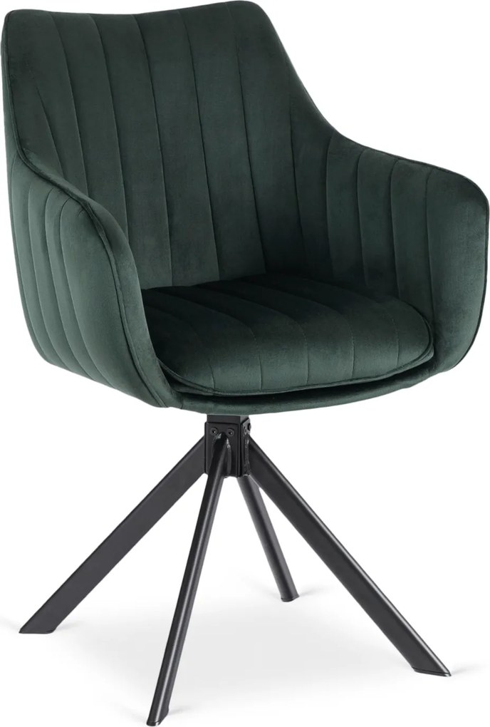 Forgó étkezőszék MUMBAI sötétzöld bársony