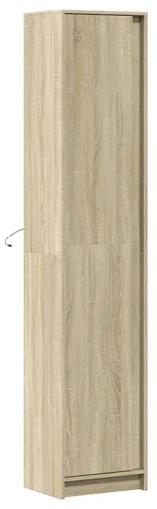 sonoma tölgy szerelt fa LED-es magasszekrény 41,5x32,5x200 cm