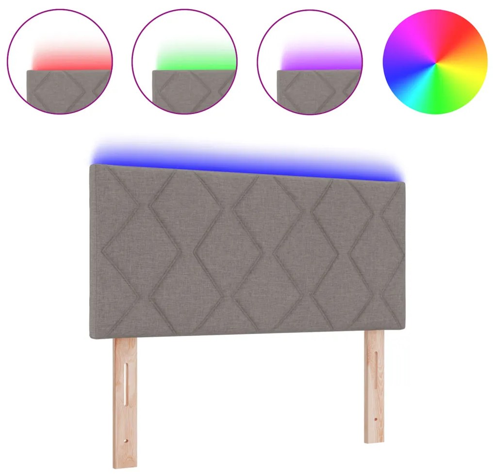 LED Fejvég Gyémánt Blokk Mintázattal Taupe 100 cm Szövet