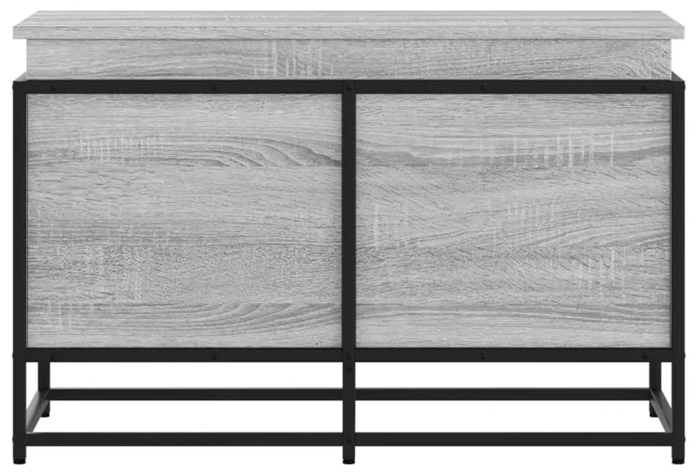 szürke sonoma szerelt fa tárolóláda fedéllel 80x40x51,5 cm
