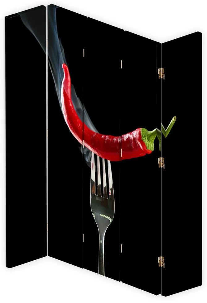 Gario Paraván Chili paprika villán Méret: 180 x 170 cm, Kivitelezés: Forgó paraván 360°