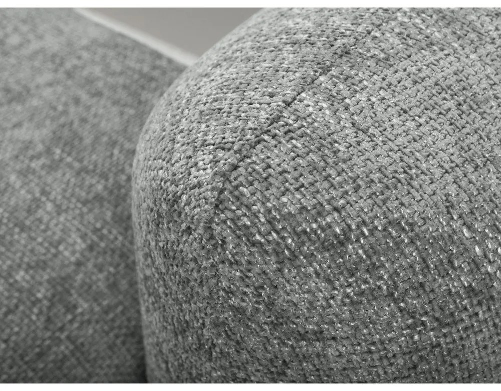 Szürke zsenília kinyitható-tárolóhelyes sarokkanapé (bal oldali-heverő résszel) Mele – Makamii