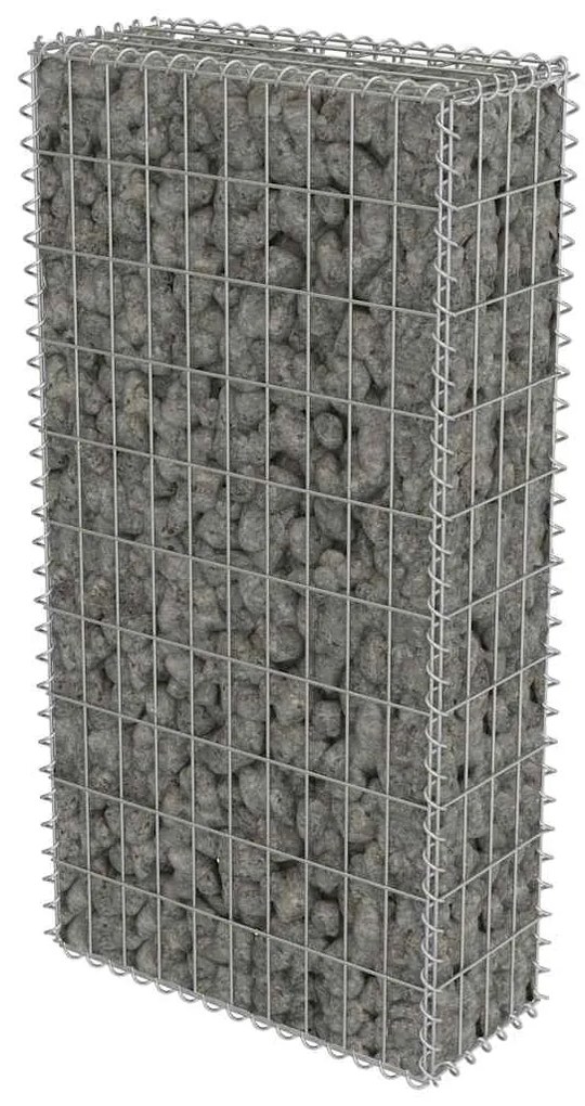 vidaXL horganyzott acél gabion fal fedéllel 50 x 20 x 100 cm