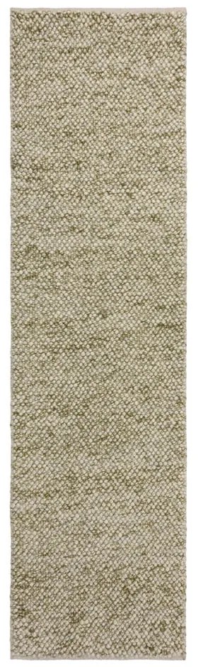 Khaki kézi szövésű gyapjúkeverék futószőnyeg 60x230 cm Minerals – Flair Rugs