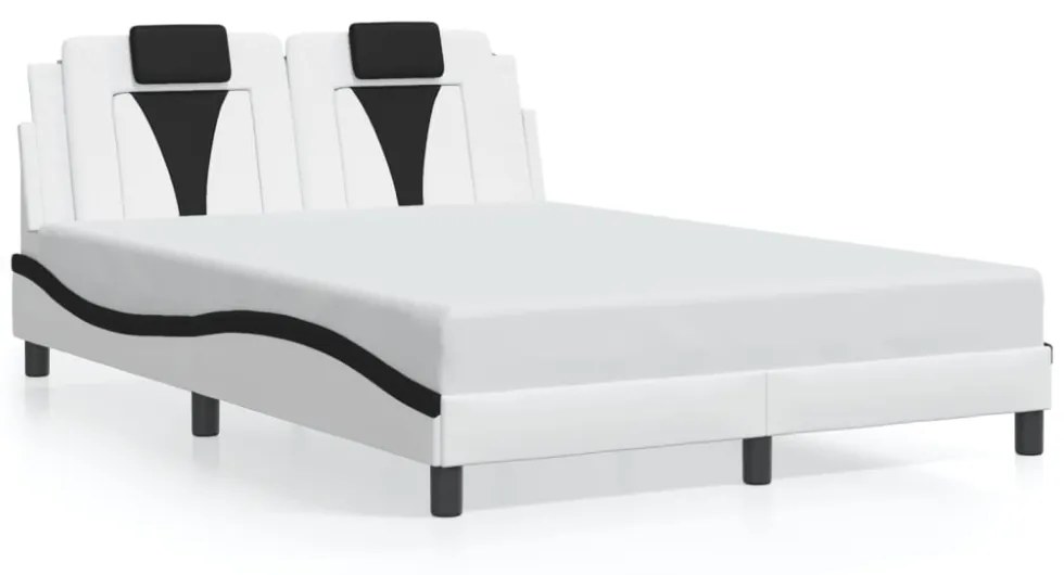 fehér és fekete ágykeret Viana LED-ekkel matrac nélkül 120 x 200 cm