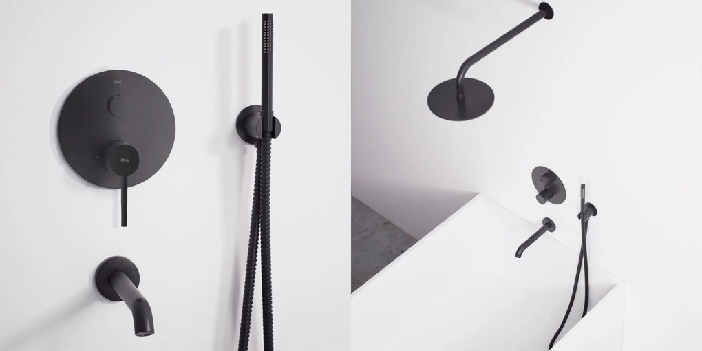 Zuhanyszett rejtett Rea Lungo black + box