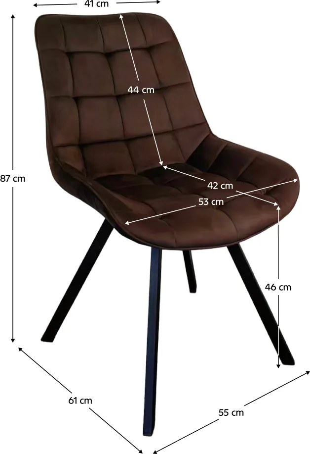 Étkezőszék, sötétbarna Velvet szövet/fekete, SAMIRA