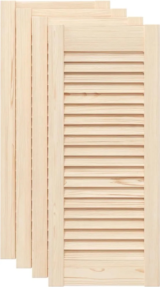 vidaXL 4 db tömör fenyőfa lamellás szekrényajtó 69x29,5 cm