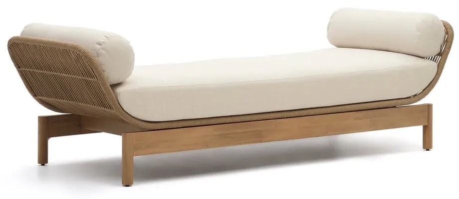 Krémszínű-natúr színű akácfa kerti kanapé Catalina – Kave Home