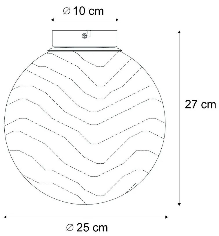 Design mennyezeti lámpa fekete füstös üveggel - Pillon