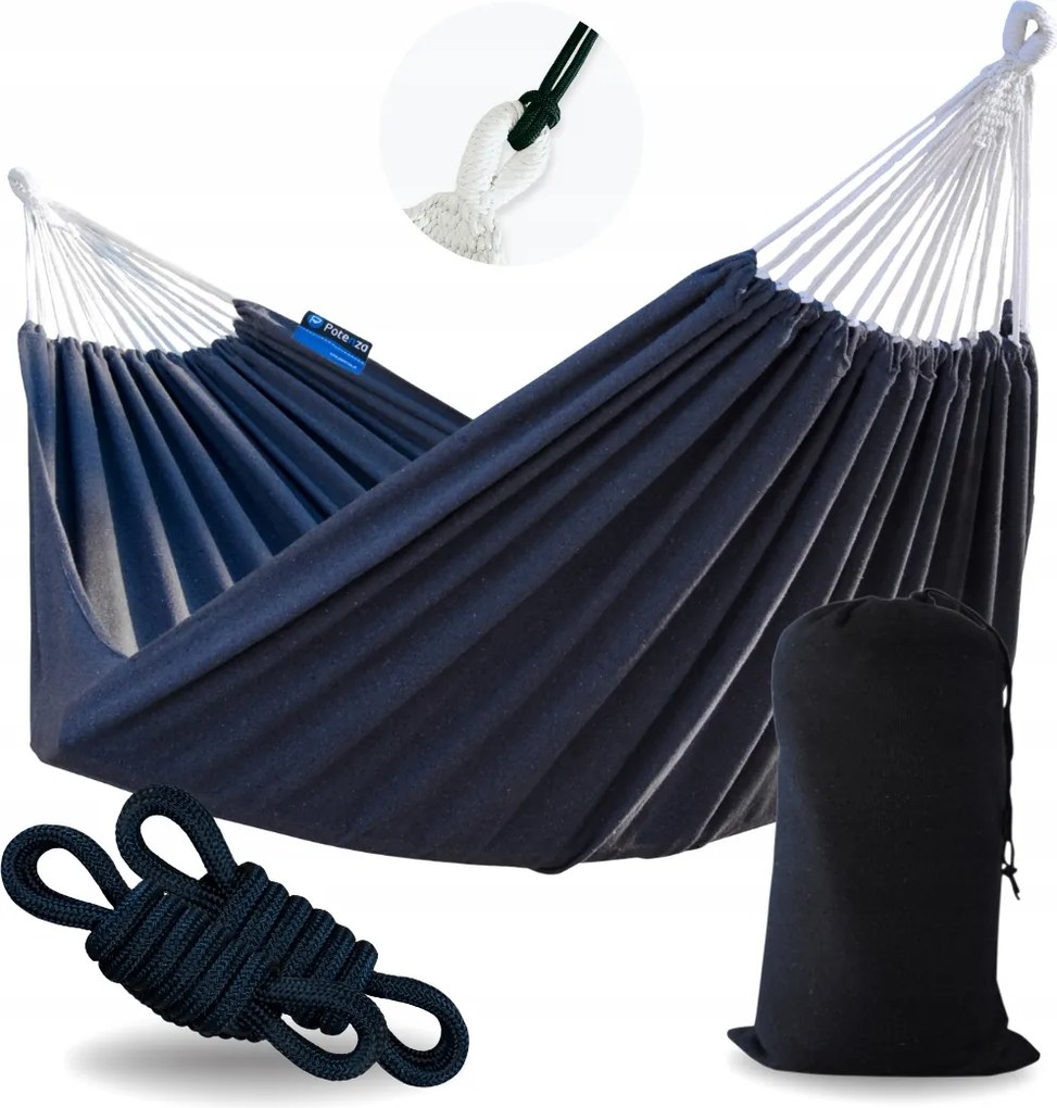 Boho 2os kerti függőágy Roma 220x160 grafit Potenza huzattal