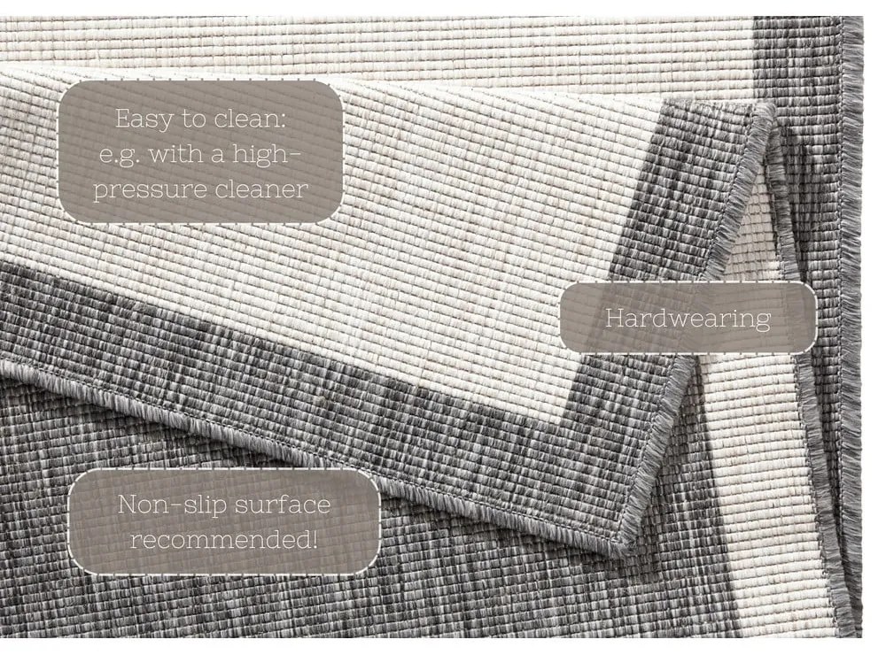 Panama szürke-krémszínű kültéri szőnyeg, 80 x 250 cm - NORTHRUGS