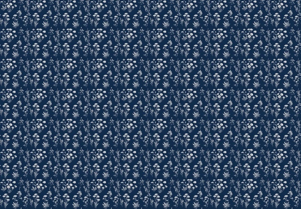 Fotótapéta - Virágminta kék háttéren (147x102 cm)