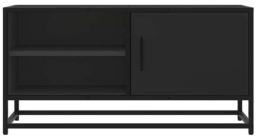 fekete szerelt fa és fém TV-szekrény 80x34,5x40 cm