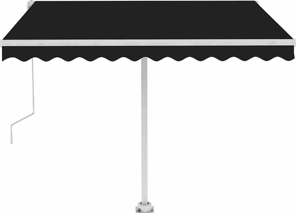 vidaXL antracitszürke automata póznás napellenző 300 x 250 cm