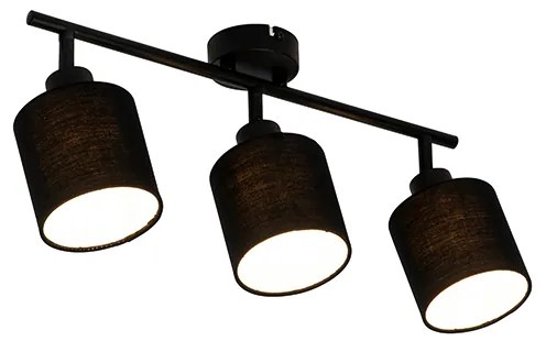 Modern mennyezeti lámpa fekete 3-lámpás - Hetta
