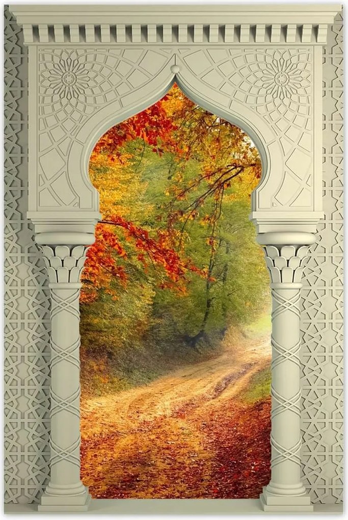 Poszterek 60x90 Út az erdőben ősz