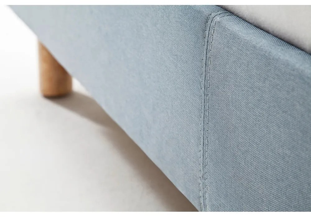 Kék-szürke kárpitozott egyszemélyes ágy ágyrács nélkül 120x200 cm Lena – Meise Möbel