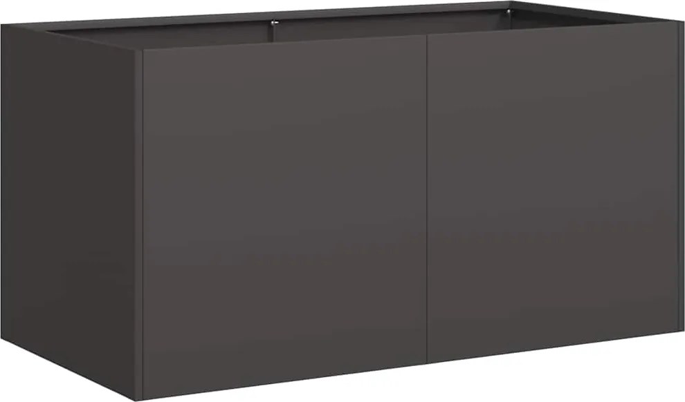 vidaXL fekete hidegen hengerelt acél növénytartó 80x40x40 cm