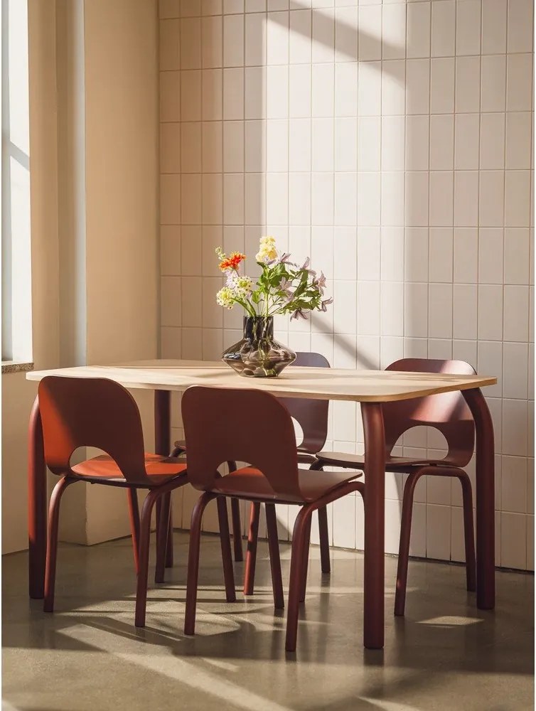 Étkezőasztal tölgyfa dekoros asztallappal 80x140 cm Meko – noo.ma