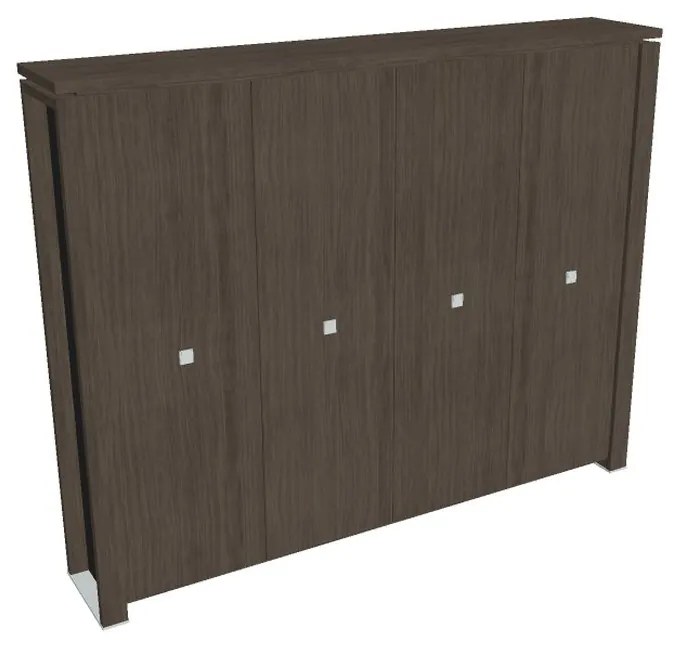 Verno+ S magas gardrób 260 x 46 x 210 cm, antracit tölgy / fekete