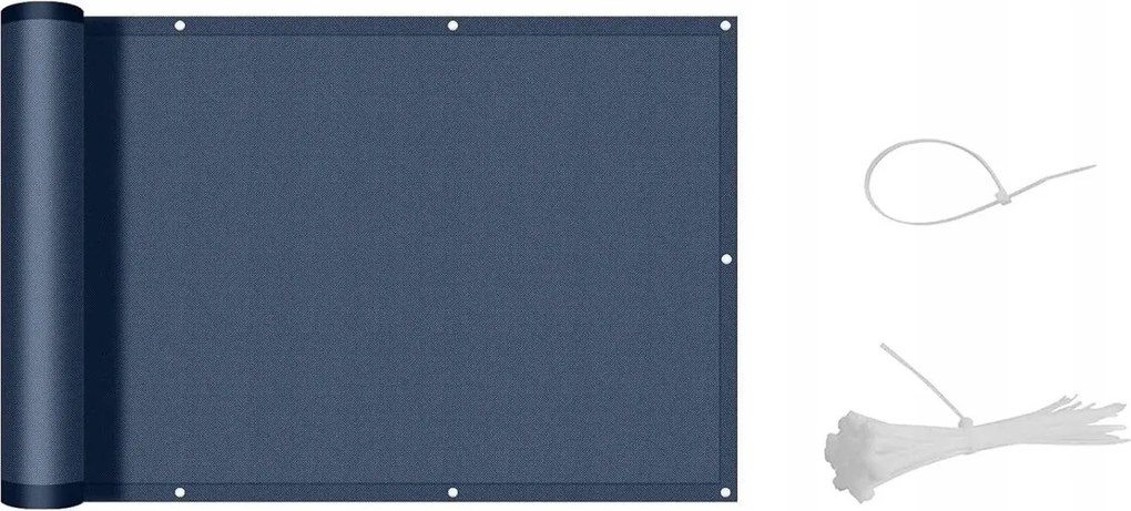 Napellenző erkélyre privatizáló paraván sötétkék 90x500cm