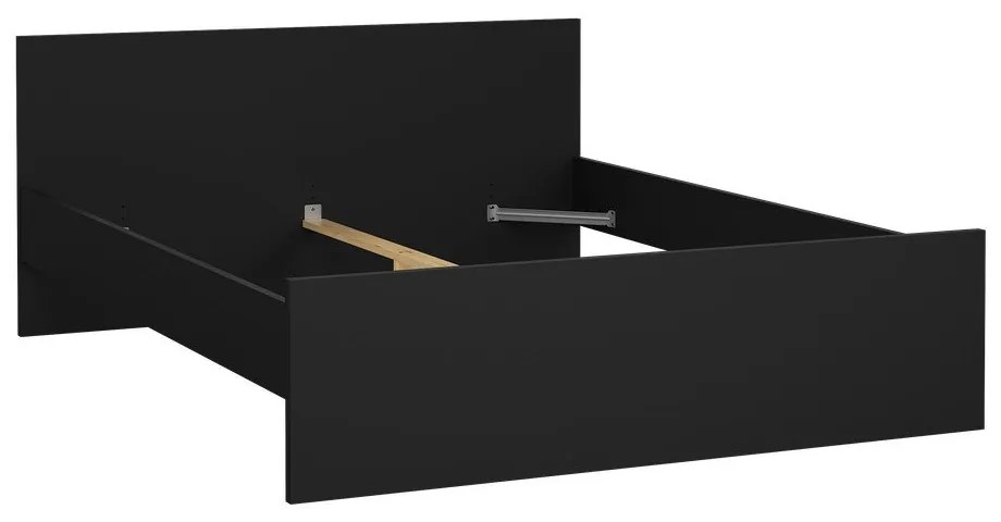 Fekete franciaágy 160x200 cm Naia – Tvilum
